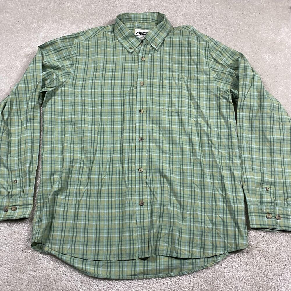 Mountain Khakis Shirt Mens XL Green Plaid Lightweight Button Down Outdoor Hiking